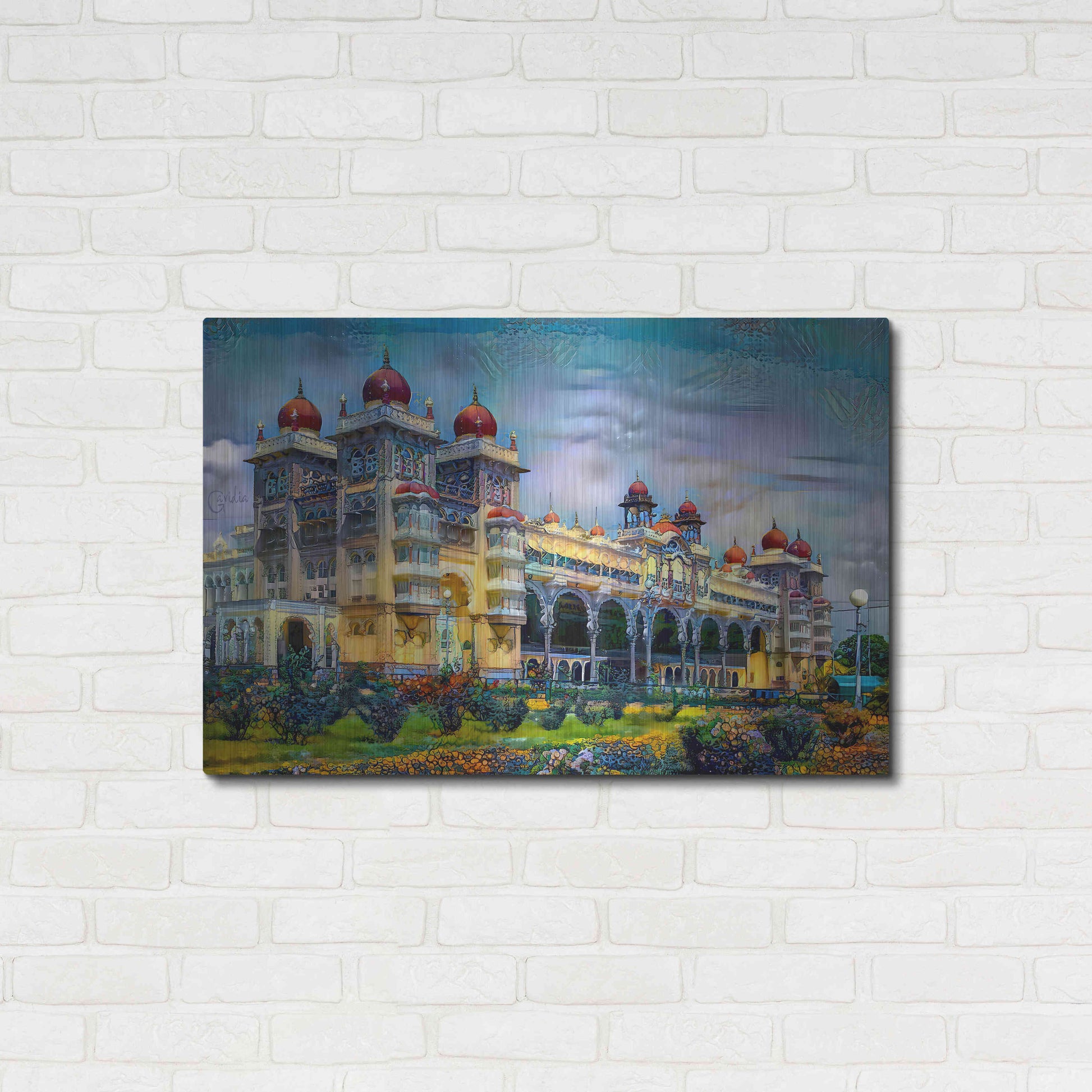 Luxe Metal Art 'Mysore India Royal Palace' by Pedro Gavidia, Metal Wall Art,36x24