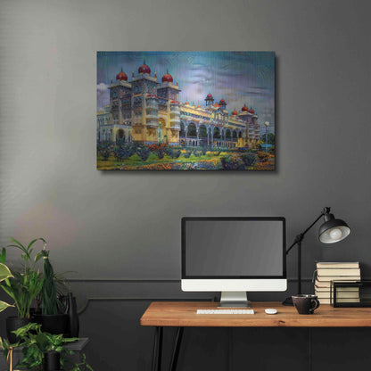 Luxe Metal Art 'Mysore India Royal Palace' by Pedro Gavidia, Metal Wall Art,36x24