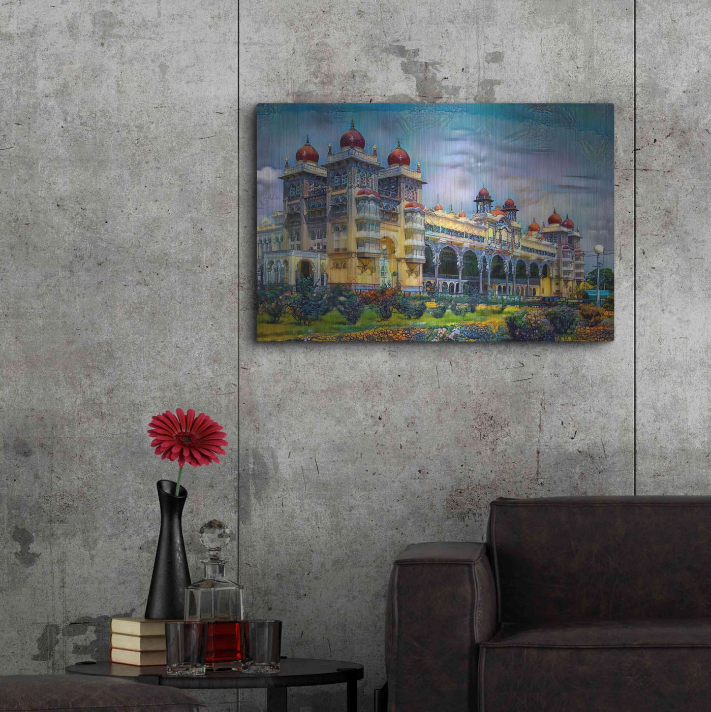 Luxe Metal Art 'Mysore India Royal Palace' by Pedro Gavidia, Metal Wall Art,36x24