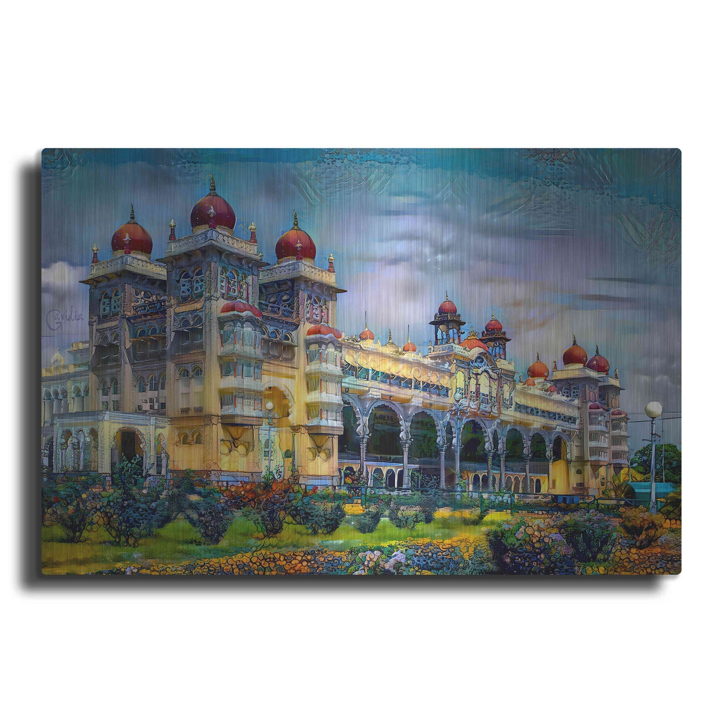 Luxe Metal Art 'Mysore India Royal Palace' by Pedro Gavidia, Metal Wall Art