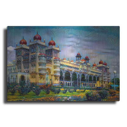 Luxe Metal Art 'Mysore India Royal Palace' by Pedro Gavidia, Metal Wall Art