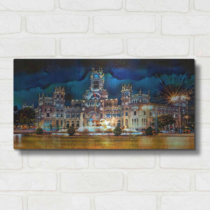 Luxe Metal Art 'Madrid Spain Cibeles Palace' by Pedro Gavidia, Metal Wall Art,24x12