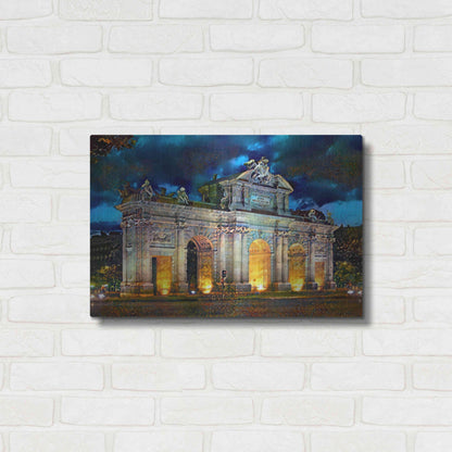 Luxe Metal Art 'Madrid Spain Alcala Gate' by Pedro Gavidia, Metal Wall Art,24x16