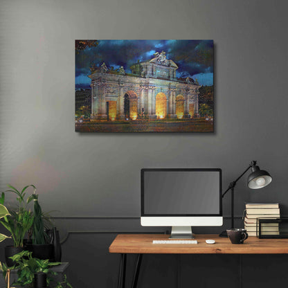 Luxe Metal Art 'Madrid Spain Alcala Gate' by Pedro Gavidia, Metal Wall Art,36x24