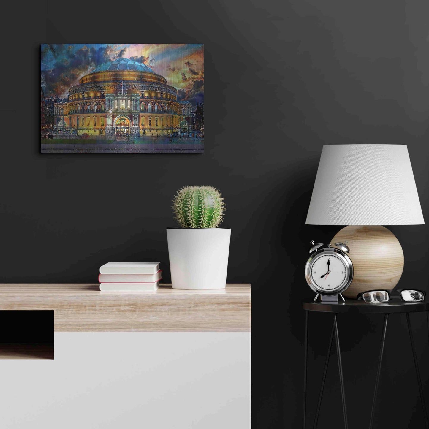 Luxe Metal Art 'London England Royal Albert Hall' by Pedro Gavidia, Metal Wall Art,24x16