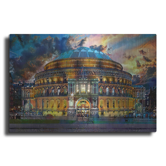 Luxe Metal Art 'London England Royal Albert Hall' by Pedro Gavidia, Metal Wall Art