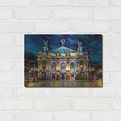 Luxe Metal Art 'Leopolis Ukraine Opera' by Pedro Gavidia, Metal Wall Art,16x12