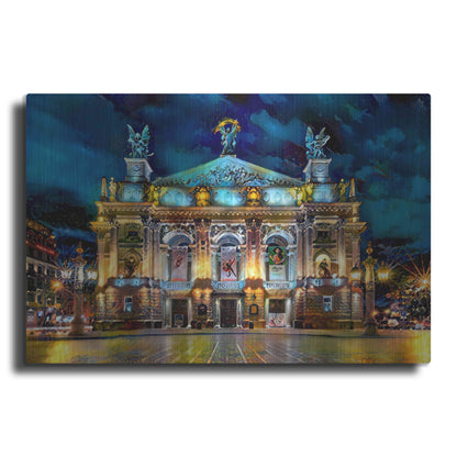 Luxe Metal Art 'Leopolis Ukraine Opera' by Pedro Gavidia, Metal Wall Art