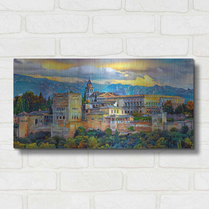 Luxe Metal Art 'Granada Spain La Alhambra' by Pedro Gavidia, Metal Wall Art,24x12