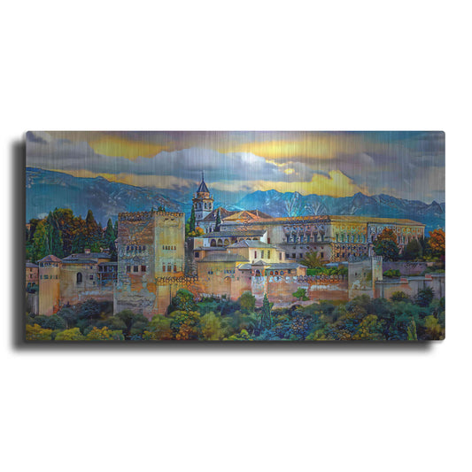 Luxe Metal Art 'Granada Spain La Alhambra' by Pedro Gavidia, Metal Wall Art