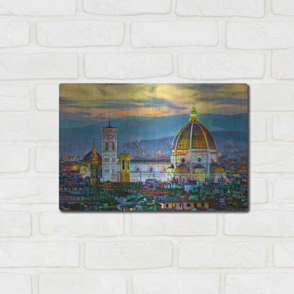 Luxe Metal Art 'Florence Italy Duomo Sunset' by Pedro Gavidia, Metal Wall Art,16x12