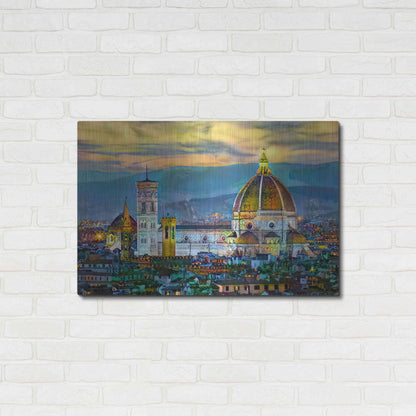 Luxe Metal Art 'Florence Italy Duomo Sunset' by Pedro Gavidia, Metal Wall Art,36x24