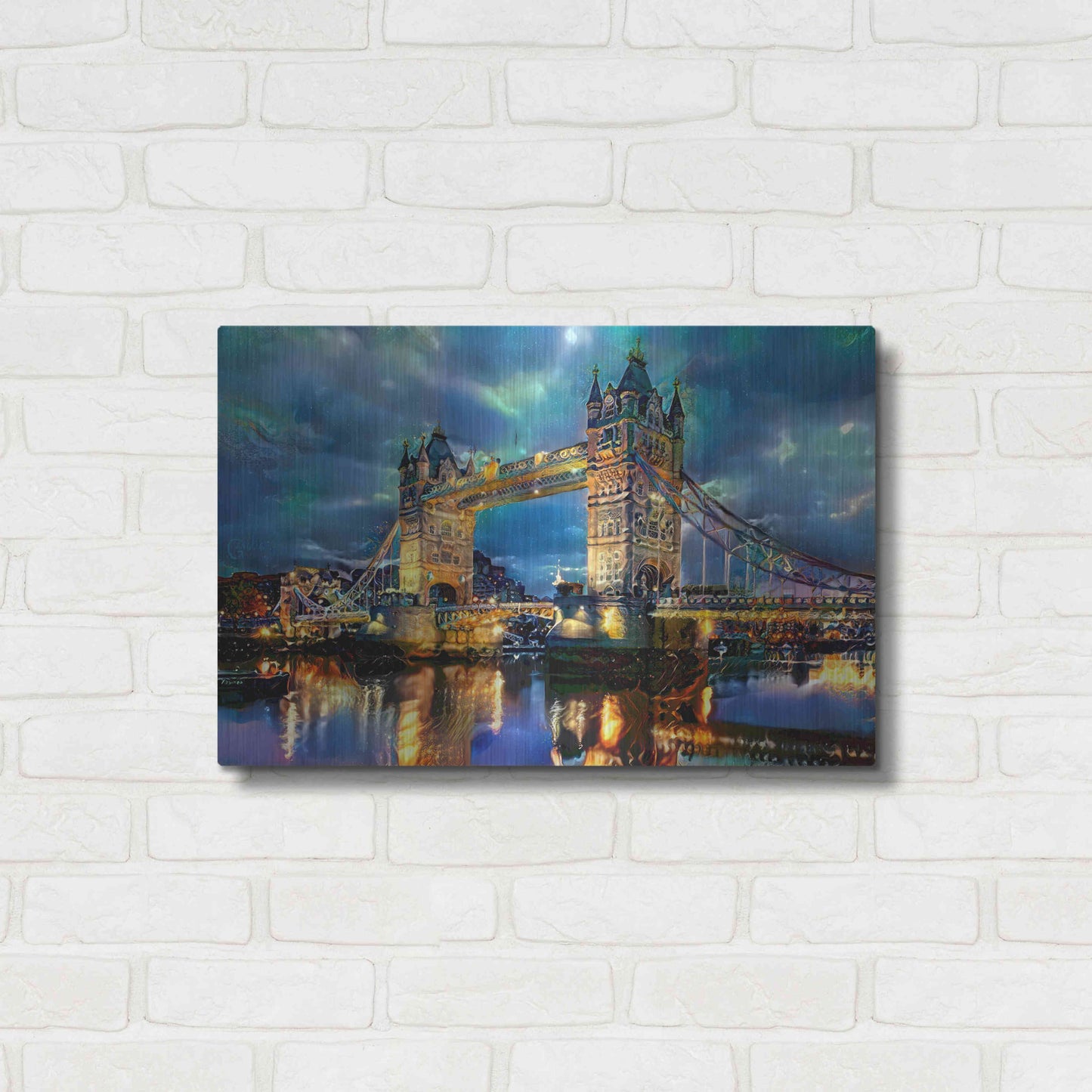 Luxe Metal Art 'England London Bridge' by Pedro Gavidia, Metal Wall Art,24x16