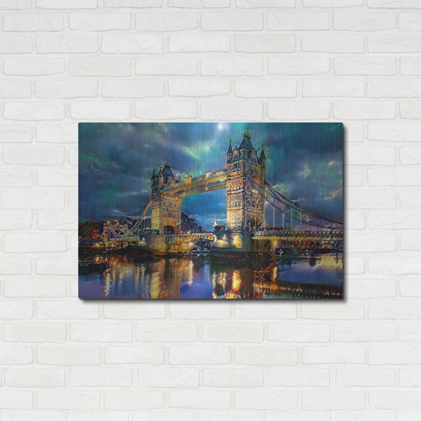 Luxe Metal Art 'England London Bridge' by Pedro Gavidia, Metal Wall Art,36x24