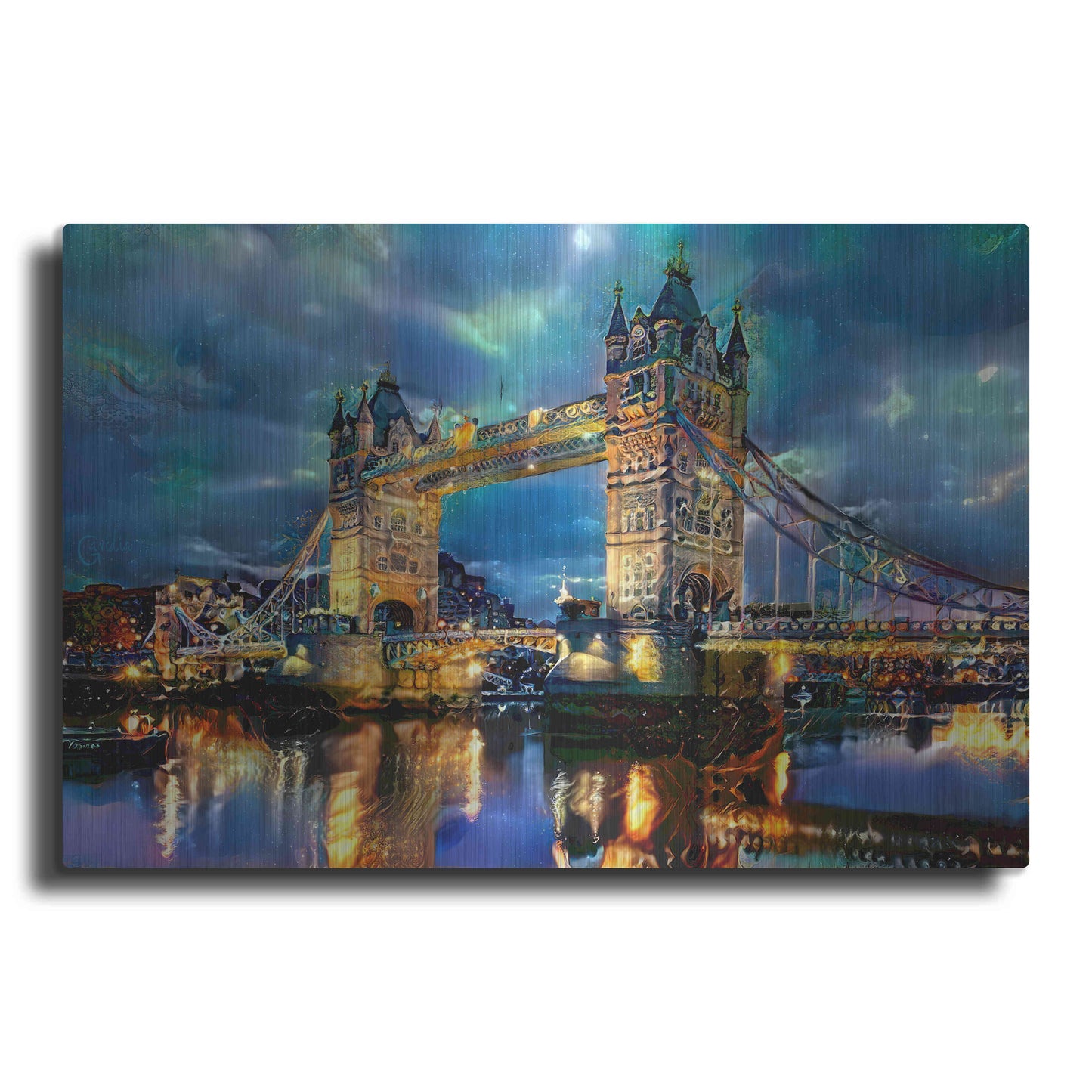Luxe Metal Art 'England London Bridge' by Pedro Gavidia, Metal Wall Art