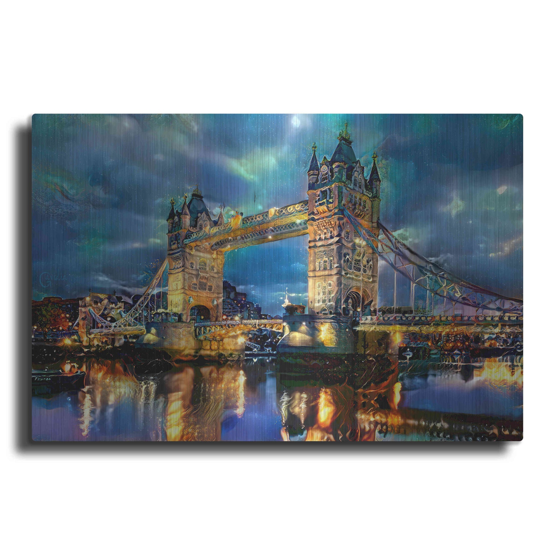 Luxe Metal Art 'England London Bridge' by Pedro Gavidia, Metal Wall Art