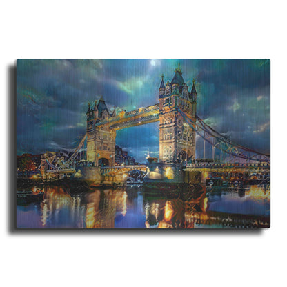 Luxe Metal Art 'England London Bridge' by Pedro Gavidia, Metal Wall Art