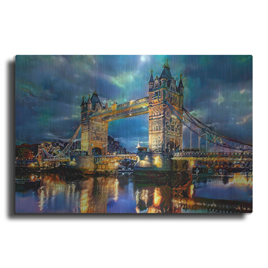 Luxe Metal Art 'England London Bridge' by Pedro Gavidia, Metal Wall Art