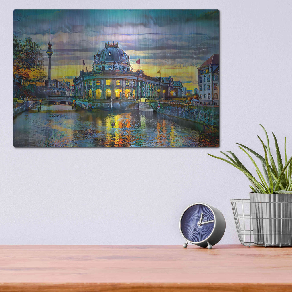 Luxe Metal Art 'Berlin Germany Bode Museum' by Pedro Gavidia, Metal Wall Art,16x12