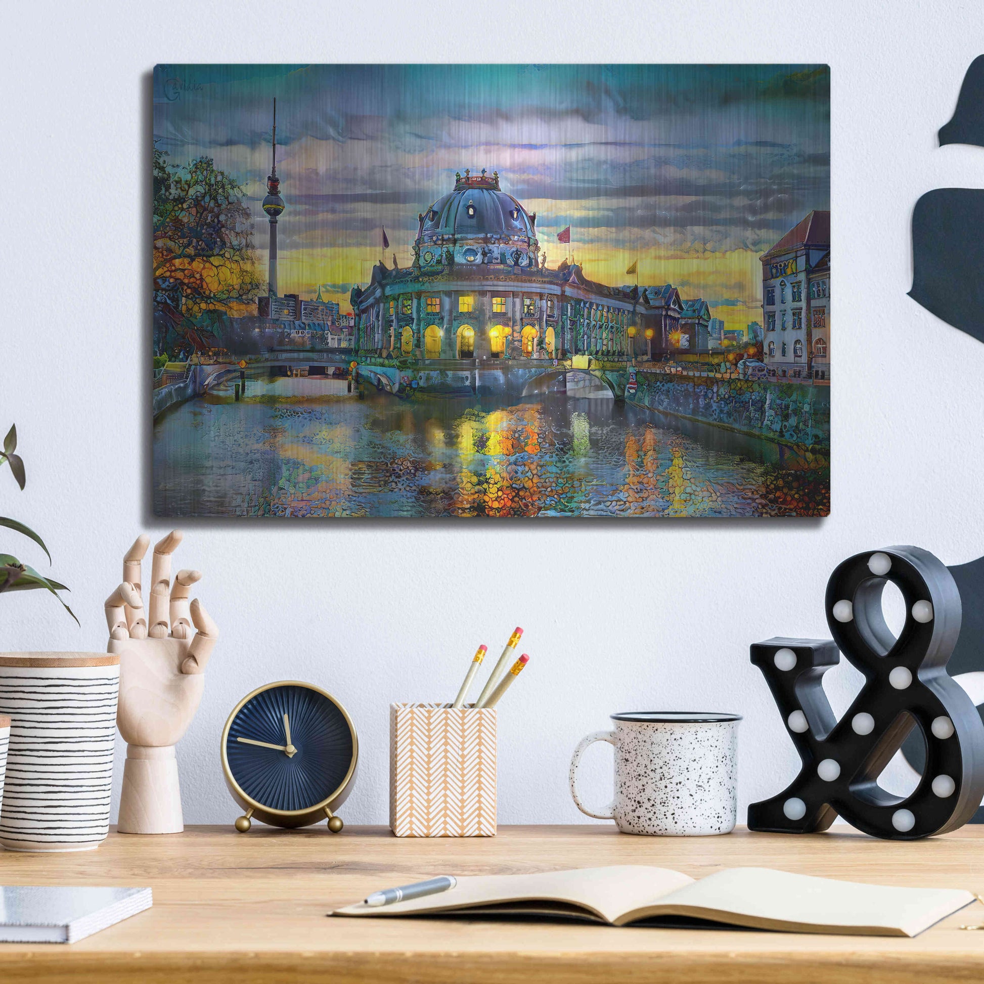 Luxe Metal Art 'Berlin Germany Bode Museum' by Pedro Gavidia, Metal Wall Art,16x12