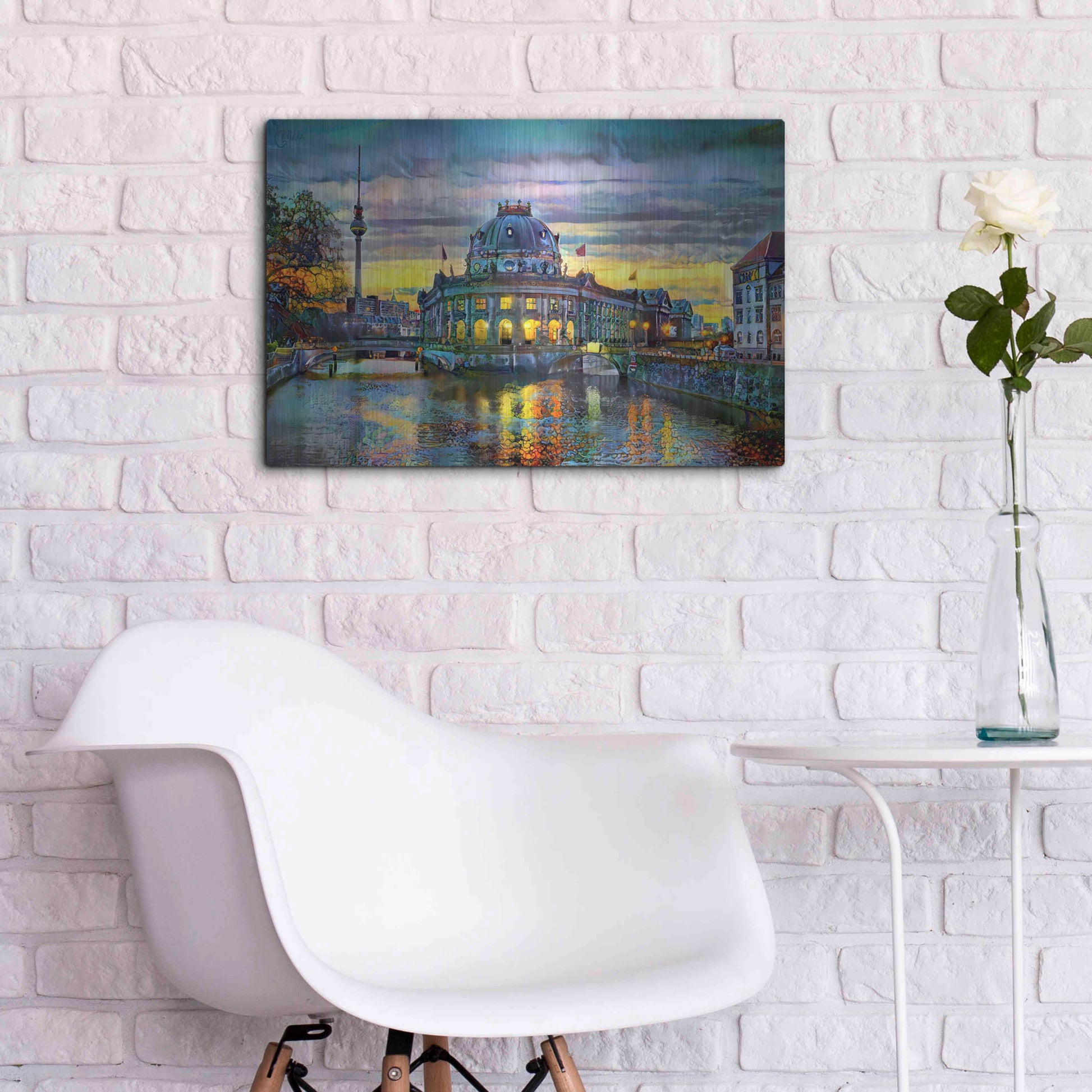 Luxe Metal Art 'Berlin Germany Bode Museum' by Pedro Gavidia, Metal Wall Art,24x16