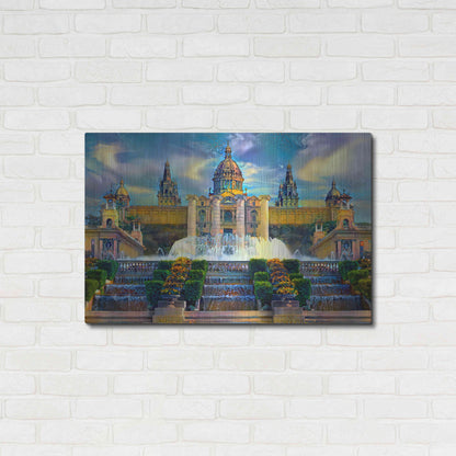 Luxe Metal Art 'Barcelona Spain Montjuic' by Pedro Gavidia, Metal Wall Art,36x24