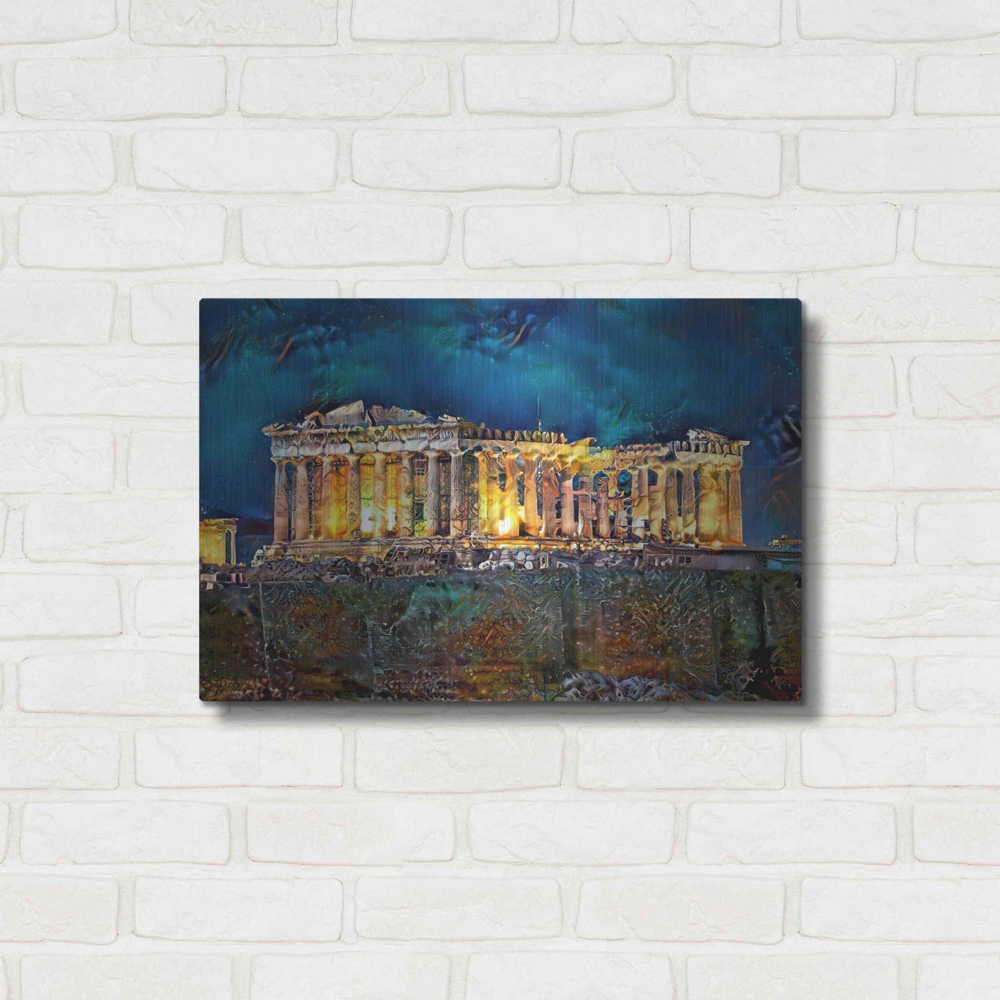 Luxe Metal Art 'Athens Greece Parthenon' by Pedro Gavidia, Metal Wall Art,24x16