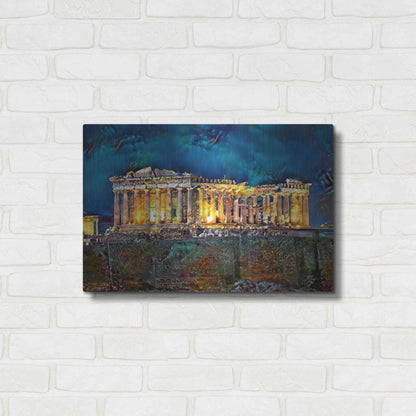 Luxe Metal Art 'Athens Greece Parthenon' by Pedro Gavidia, Metal Wall Art,24x16