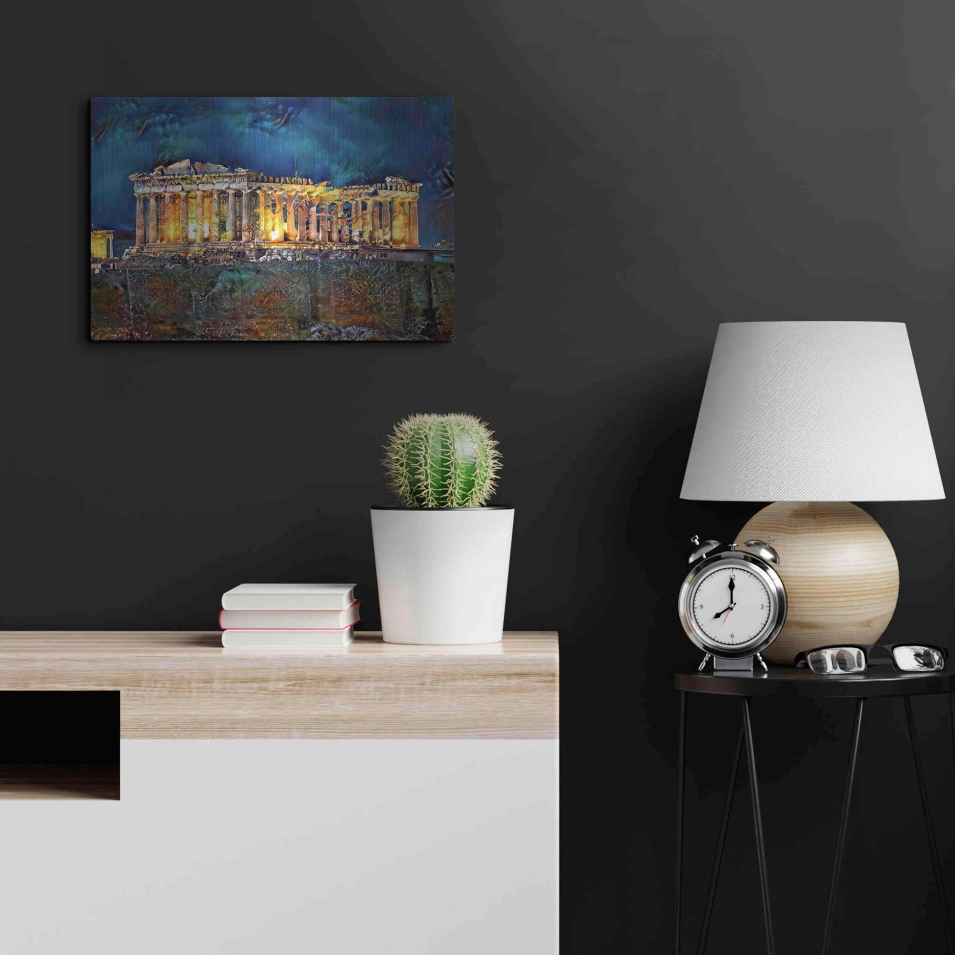 Luxe Metal Art 'Athens Greece Parthenon' by Pedro Gavidia, Metal Wall Art,24x16
