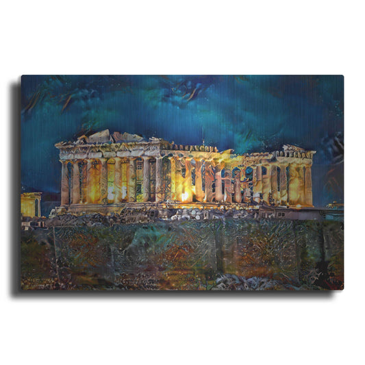 Luxe Metal Art 'Athens Greece Parthenon' by Pedro Gavidia, Metal Wall Art