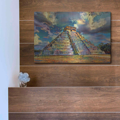 Luxe Metal Art 'Yucatan Mexico Chichen Itza' by Pedro Gavidia, Metal Wall Art,16x12