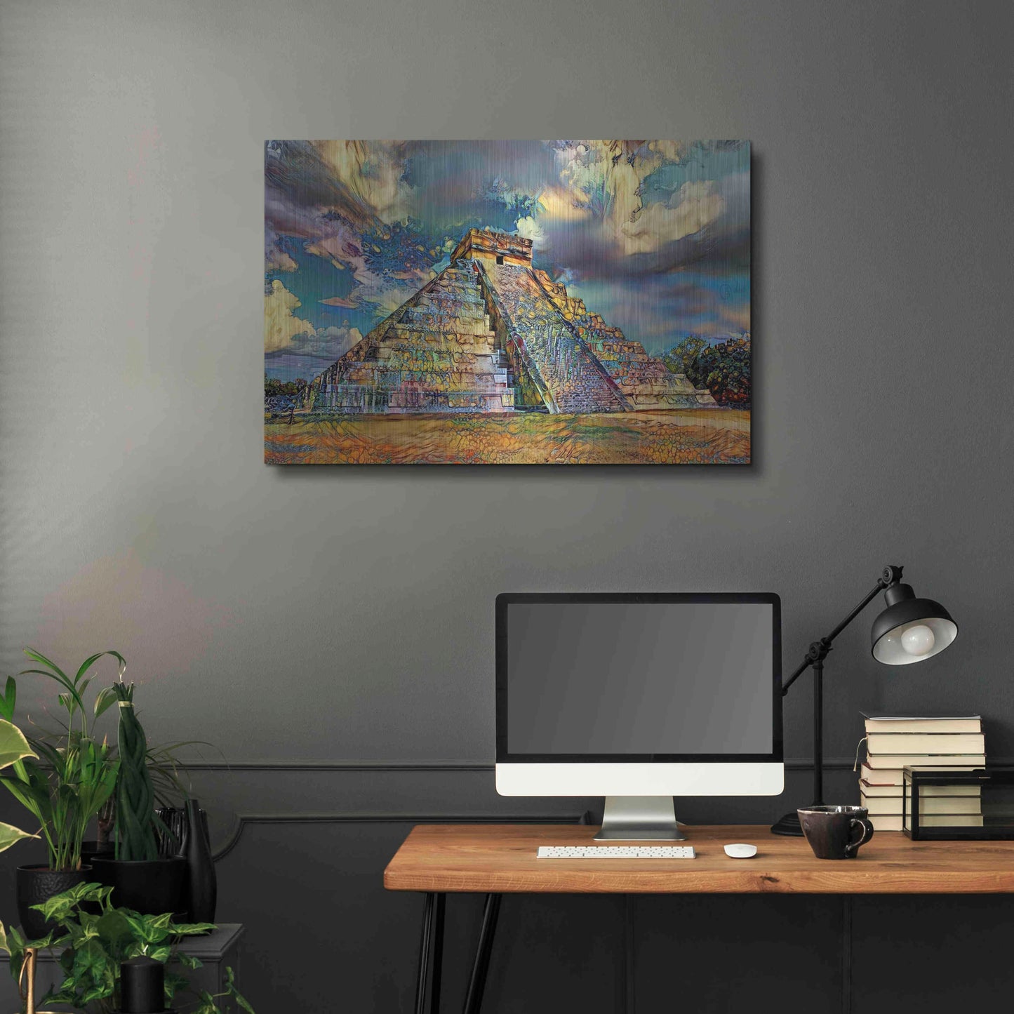 Luxe Metal Art 'Yucatan Mexico Chichen Itza' by Pedro Gavidia, Metal Wall Art,36x24