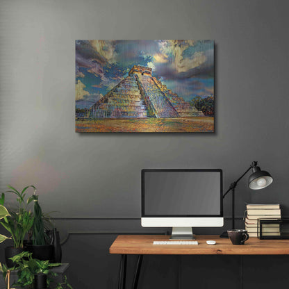 Luxe Metal Art 'Yucatan Mexico Chichen Itza' by Pedro Gavidia, Metal Wall Art,36x24