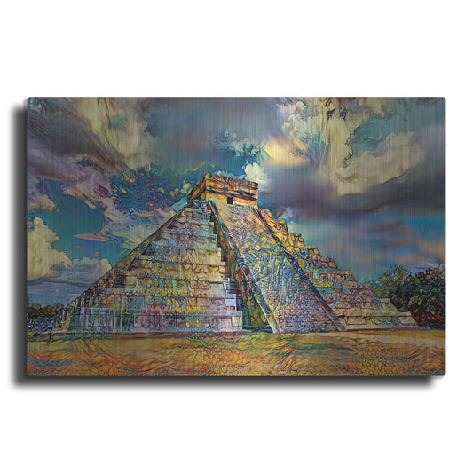 Luxe Metal Art 'Yucatan Mexico Chichen Itza' by Pedro Gavidia, Metal Wall Art
