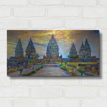 Luxe Metal Art 'Yogyakarta Indonesia Prambanan temple' by Pedro Gavidia, Metal Wall Art,24x12