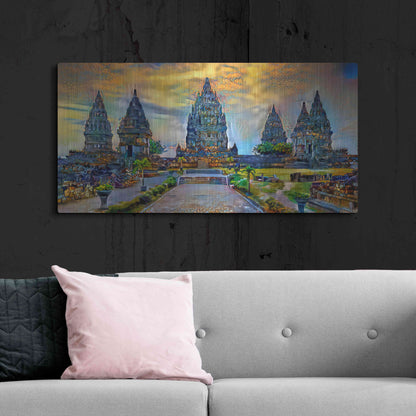 Luxe Metal Art 'Yogyakarta Indonesia Prambanan temple' by Pedro Gavidia, Metal Wall Art,48x24