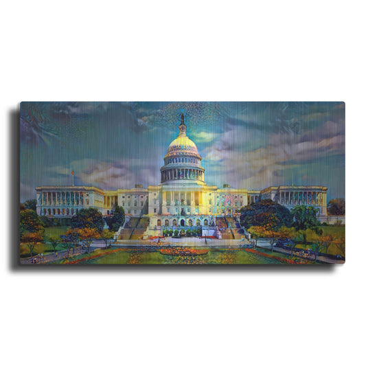 Luxe Metal Art 'Washington United States Capitol' by Pedro Gavidia, Metal Wall Art