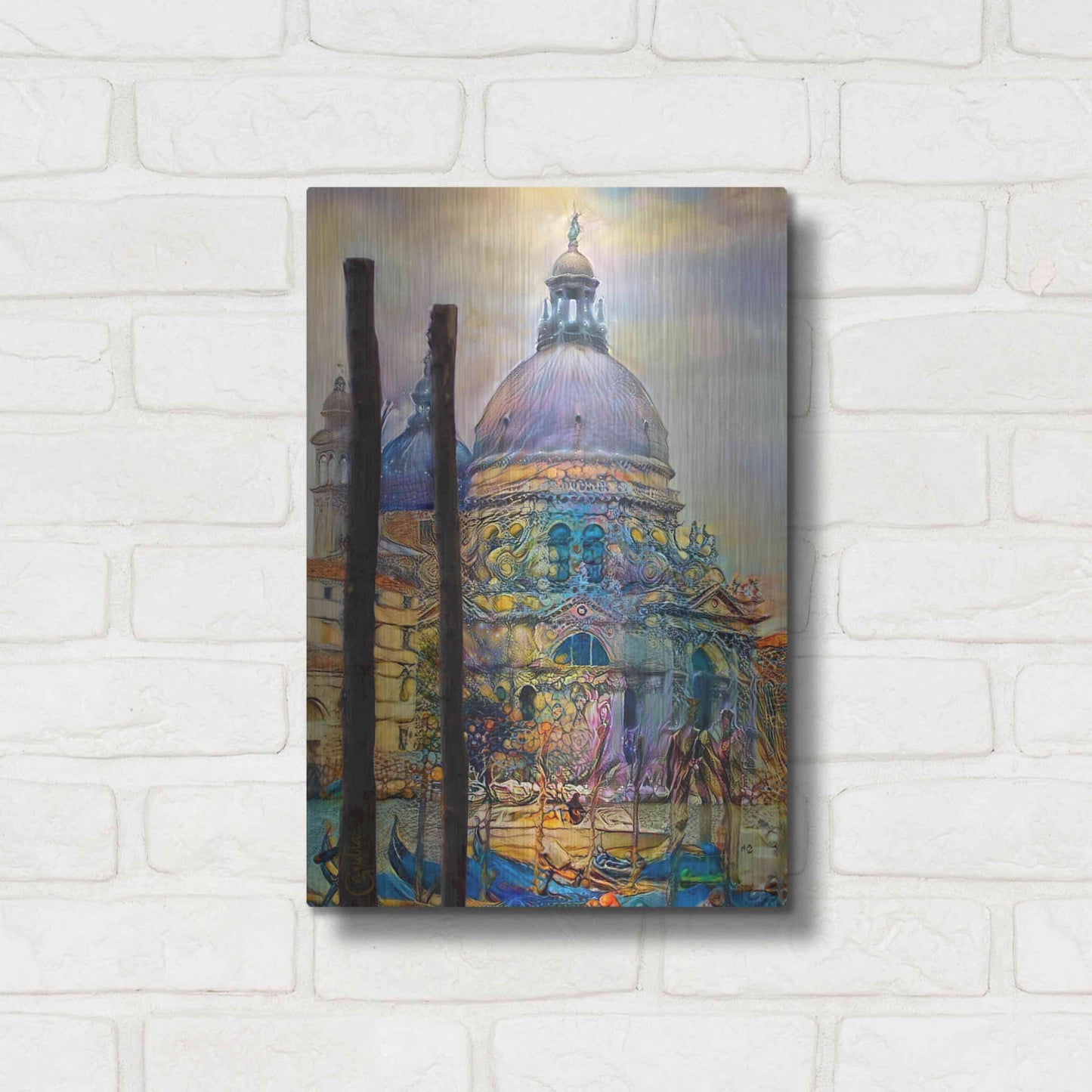 Luxe Metal Art 'Venice Italy The Salute Church of Saint Mary of Good Health' by Pedro Gavidia, Metal Wall Art,12x16