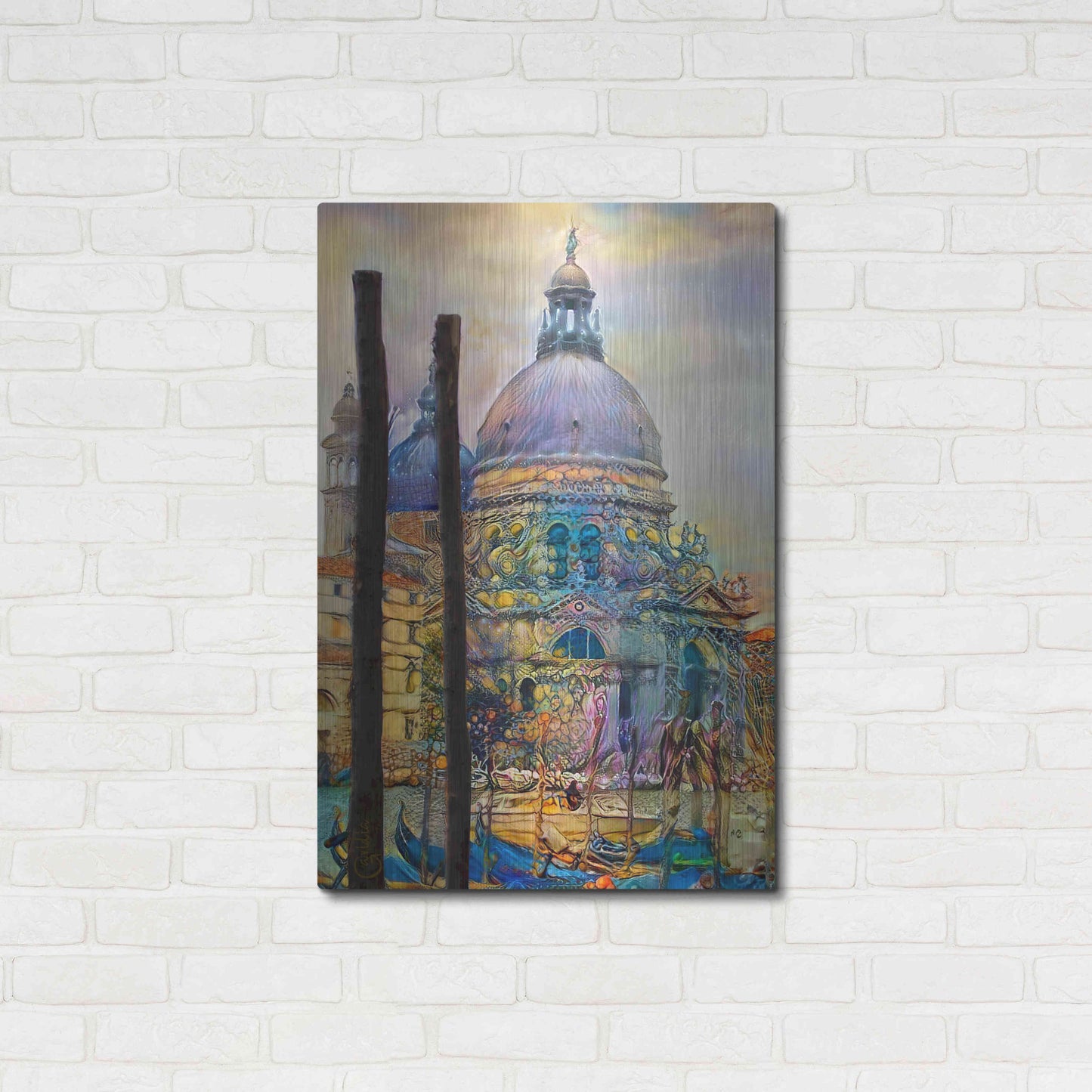 Luxe Metal Art 'Venice Italy The Salute Church of Saint Mary of Good Health' by Pedro Gavidia, Metal Wall Art,24x36