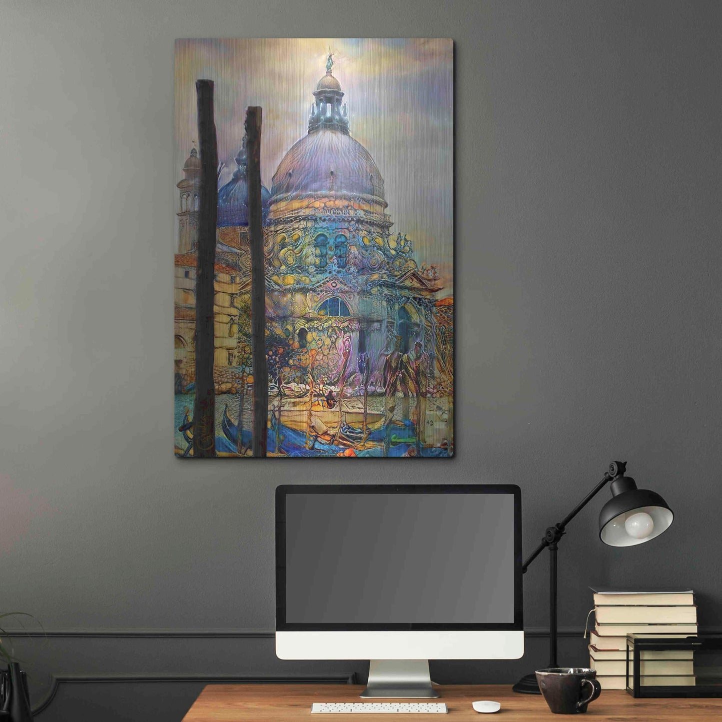 Luxe Metal Art 'Venice Italy The Salute Church of Saint Mary of Good Health' by Pedro Gavidia, Metal Wall Art,24x36