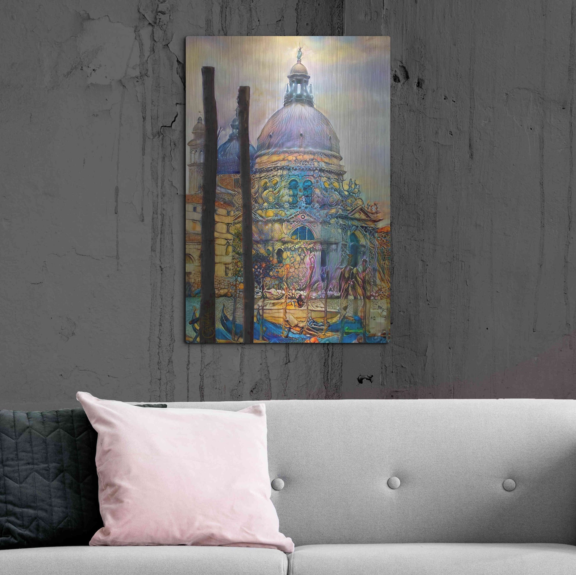 Luxe Metal Art 'Venice Italy The Salute Church of Saint Mary of Good Health' by Pedro Gavidia, Metal Wall Art,24x36