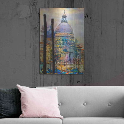 Luxe Metal Art 'Venice Italy The Salute Church of Saint Mary of Good Health' by Pedro Gavidia, Metal Wall Art,24x36