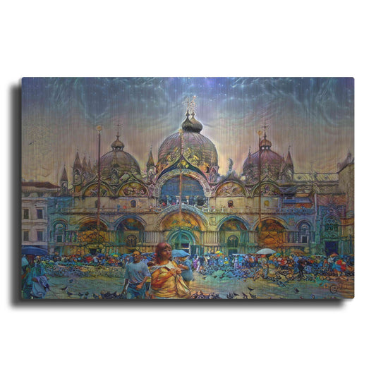 Luxe Metal Art 'Venice Italy Patriarchal Cathedral Basilica of Saint Mark' by Pedro Gavidia, Metal Wall Art