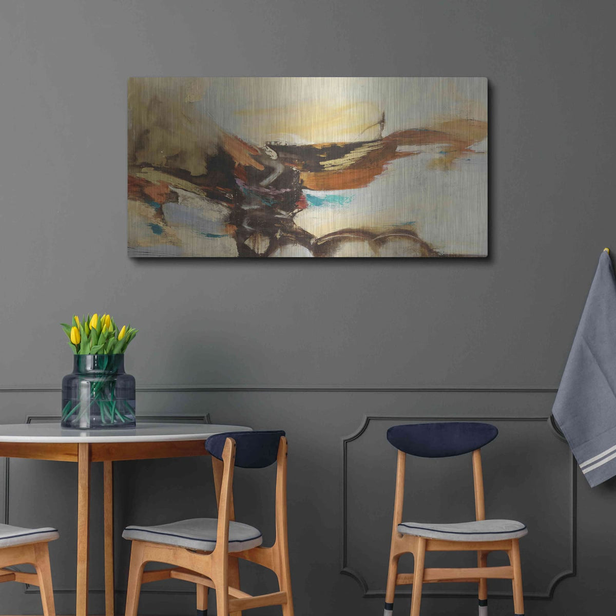 'Causal I' by Gabriela Villarreal – Metal Wall Art, 48x24 room view