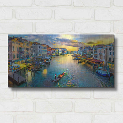 Luxe Metal Art 'Venice Italy Grand Canal' by Pedro Gavidia, Metal Wall Art,24x12