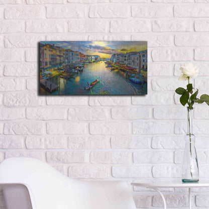 Luxe Metal Art 'Venice Italy Grand Canal' by Pedro Gavidia, Metal Wall Art,24x12