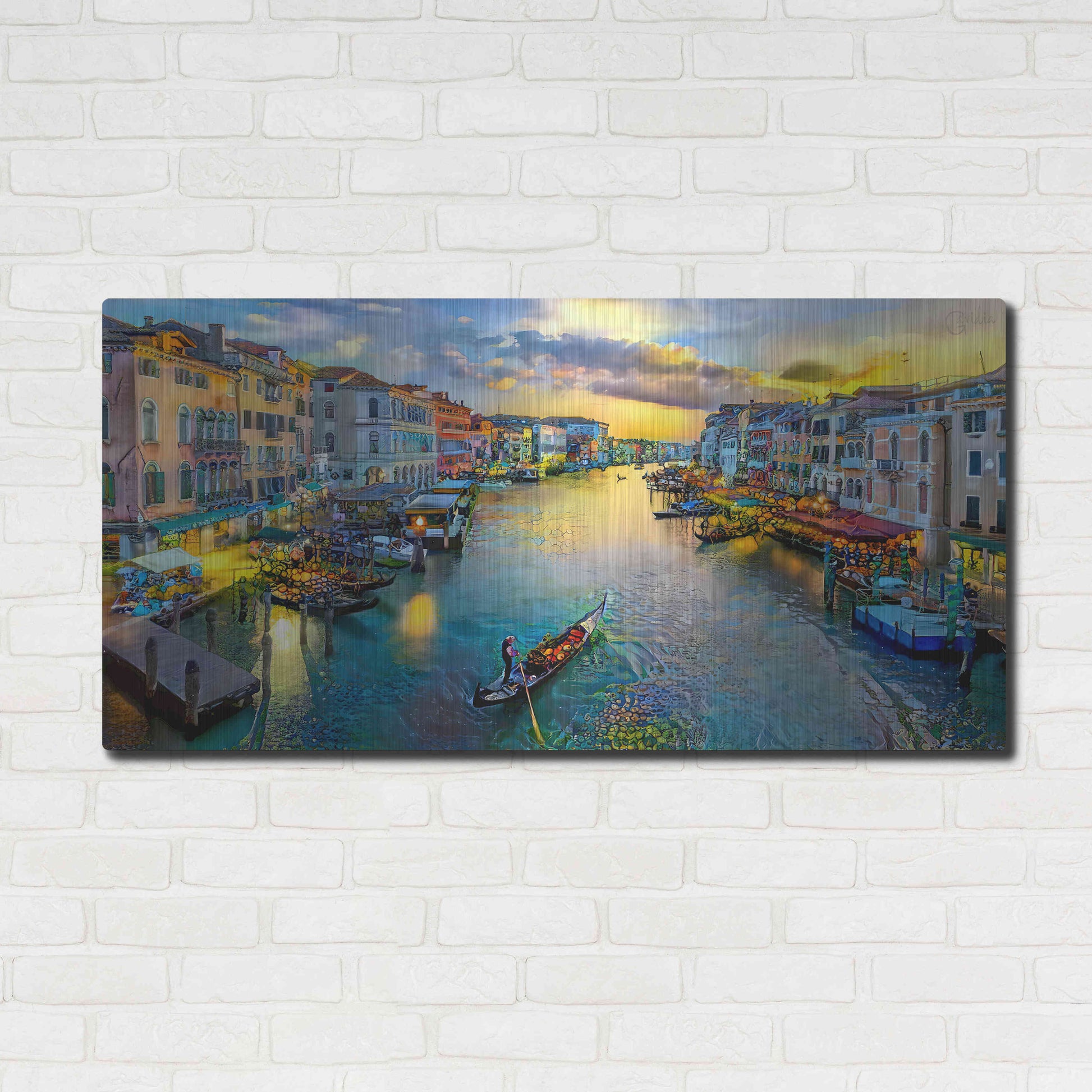 Luxe Metal Art 'Venice Italy Grand Canal' by Pedro Gavidia, Metal Wall Art,48x24