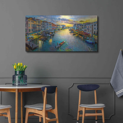 Luxe Metal Art 'Venice Italy Grand Canal' by Pedro Gavidia, Metal Wall Art,48x24