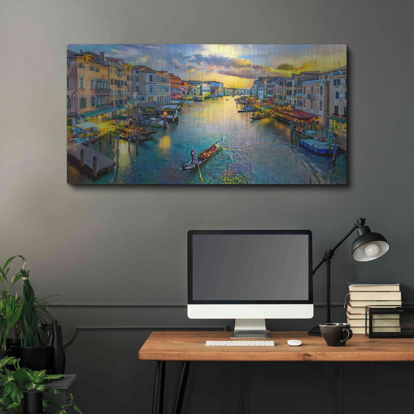 Luxe Metal Art 'Venice Italy Grand Canal' by Pedro Gavidia, Metal Wall Art,48x24