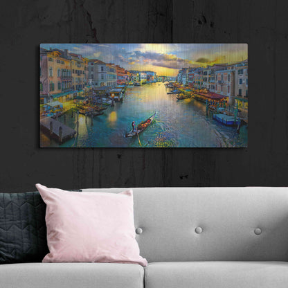 Luxe Metal Art 'Venice Italy Grand Canal' by Pedro Gavidia, Metal Wall Art,48x24